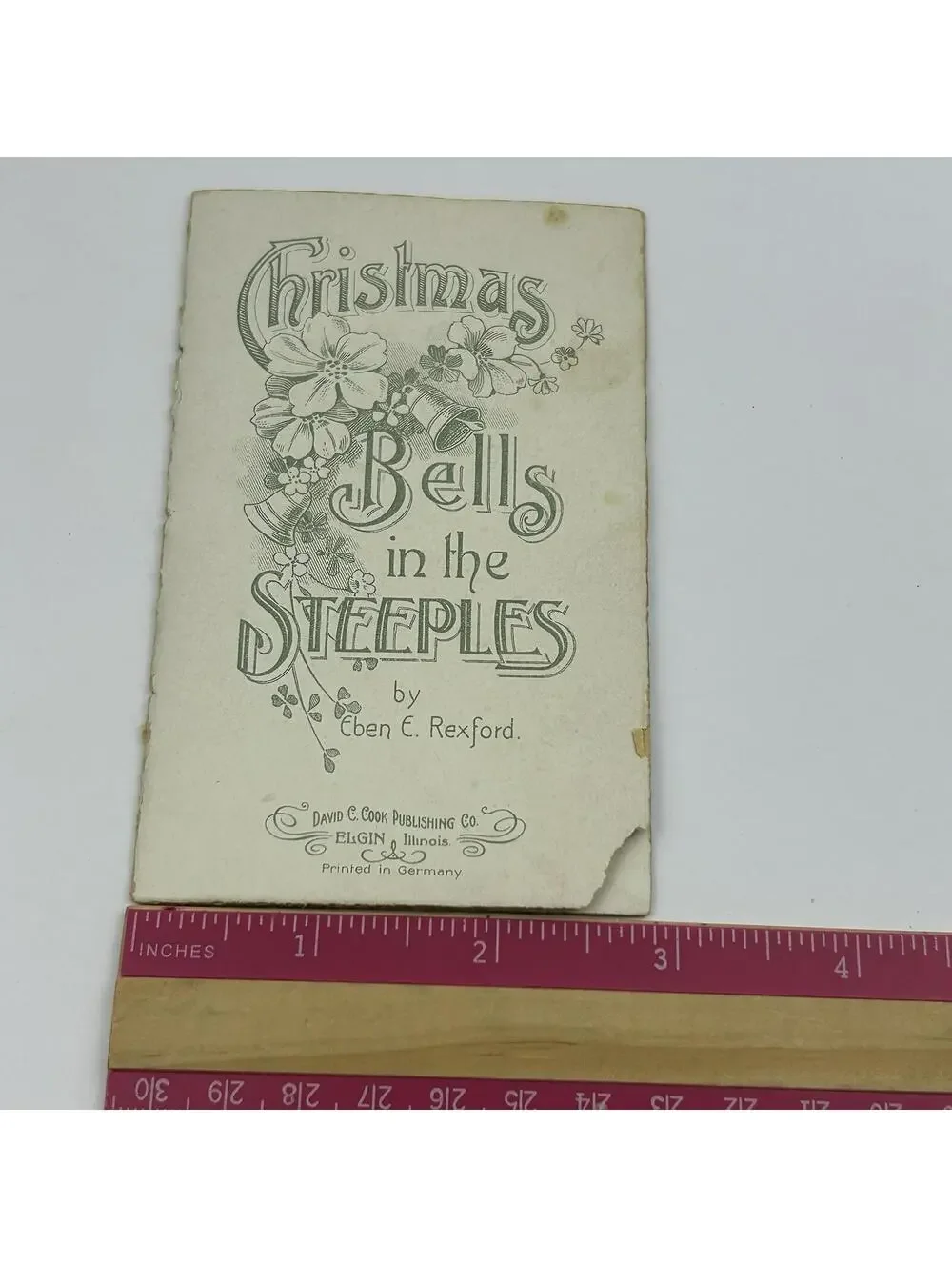 Antique Christmas Bells in the Steeples Eben Rexford David C Cook Booklet 1900s